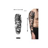 Airbrush Tattoo Aslan Kurt 1 Haftalık Tam Kol Bacak Yapıştırma Geçici Dövme 48 Cm