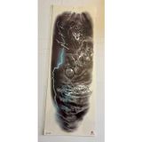 Airbrush Tattoo Aslan Uçak 1 Hafta Kalıcı Tam Kol Bacak Yapıştırma Geçici Dövme 46 Cm