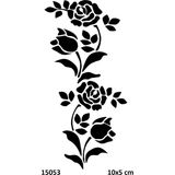 Airbrush Tattoo Asma Gül Yapışkanlı Stencil Süsleme ve Boyama Kalıbı Stencil Kalıp
