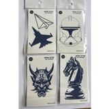 Airbrush Tattoo Atak 4 Adet Minimal 11x8 cm 3 Hafta Kalıcı Yarı Kalıcı Geçici Dövme
