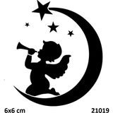 Airbrush Tattoo Ay Perisi Yapışkanlı Stencil Süsleme ve Boyama Kalıbı