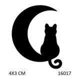 Airbrush Tattoo Ay'da Bir Kedi Yapışkanlı Stencil Süsleme ve Boyama Kalıbı