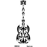 Airbrush Tattoo Bas Gitar Yapışkanlı Stencil Süsleme ve Boyama Kalıbı Stencil Kalıp