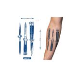 Airbrush Tattoo Bıçak 1 Ay Kalıcı Geçici Dövme Yapıştırma Dövme