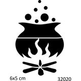 Airbrush Tattoo Cadı Kazanı Yapışkanlı Stencil Süsleme ve Boyama Kalıbı