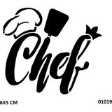 Airbrush Tattoo Chef Sembolü Yapışkanlı Stencil Süsleme ve Boyama Kalıbı