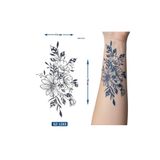 Airbrush Tattoo Çiçek Buketi 18X11 Cm Yarı Kalıcı Geçici Dövme