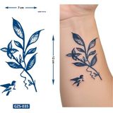 Airbrush Tattoo Çiçek Dalı Yarı Kalıcı 1 Aylık Geçici Dövme