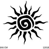 Airbrush Tattoo Çılgın Güneş Yapışkanlı Stencil Süsleme ve Boyama Kalıbı