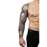 Airbrush Tattoo Dev Tribal 1 Hafta Kalıcı Tam Kol Kaplama Bacak Yapıştırma Geçici Dövme 46 Cm