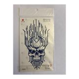 Airbrush Tattoo Devre Kuru Kafa Geçici Dövme, 18x11 cm, Yarı Kalıcı, 1 Aylık