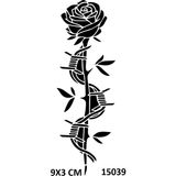Airbrush Tattoo Dikenli Gül Stencil Süsleme ve Boyama Kalıbı