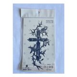 Airbrush Tattoo Dikenli Haç 18X11 Cm Yarı Kalıcı Geçici Dövme