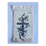 Airbrush Tattoo Dikenli Haç 18X11 Cm Yarı Kalıcı Geçici Dövme