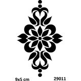 Airbrush Tattoo Dikey Mandala Çiçeği Yapışkanlı Stencil Süsleme ve Boyama Kalıbı