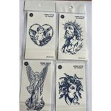 Airbrush Tattoo Dini 4 Adet Minimal 11x8 cm 3 Hafta Kalıcı Yarı Kalıcı Geçici Dövme