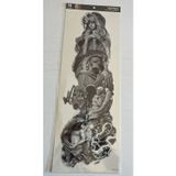 Airbrush Tattoo Dini Semboller 1 Hafta Kalıcı Tam Kol Kaplama Bacak Yapıştırma Geçici Dövme 46 Cm