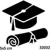Airbrush Tattoo Diploma Kep Mezuniyet Stencil Süsleme ve Boyama Kalıbı