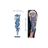 Airbrush Tattoo Dragon 3 Hafta Kalıcı Tam Kol Bacak Kaplama Geçici Dövme, 17 x 47 cm