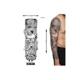 Airbrush Tattoo Ejderha İskelet 1 Hafta Kalıcı Tam Kol Kaplama Bacak Yapıştırma Geçici Dövme 46 Cm