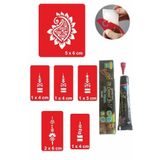 Airbrush Tattoo El Parmak Çiçek Hint Kınası İle Geçici Dövme Yapma Seti