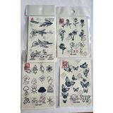 Airbrush Tattoo El Üstü 4 Adet Minimal 11x8 cm 3 Hafta Kalıcı Yarı Kalıcı Geçici Dövme