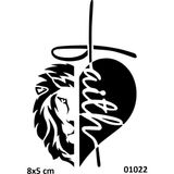 Airbrush Tattoo Faith Inanç Aslan Yapışkanlı Stencil Süsleme ve Boyama Kalıbı
