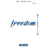 Airbrush Tattoo Freedom 5 Cm Minimal Geçici Dövme Yarı Kalıcı Geçici Dövme