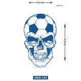Airbrush Tattoo Futbolcu Kuru Kafa 5 Cm Minimal Geçici Dövme Yarı Kalıcı Geçici Dövme