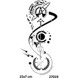 Airbrush Tattoo Galaktik Pusula Yapışkanlı Stencil Süsleme ve Boyama Kalıbı