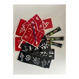Airbrush Tattoo Geçici Dövme Seti, 3 Tüp Siyah Kına, 20 Şablon, Fırça Hediyeli