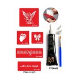 Airbrush Tattoo Geçici Dövme Yapma Seti, Hint Kınası, Şablonlar ve Fırça