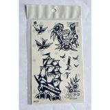 Airbrush Tattoo Gemi 18X11 Cm Yarı Kalıcı Geçici Dövme