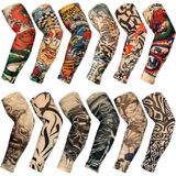 Airbrush Tattoo Giyilebilir Dövme 6 Çift 12 Adet Karma Kol Çorap Dövmesi Seti Sleeve Tattoo