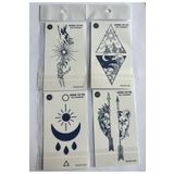 Airbrush Tattoo Gizem 4 Adet Minimal 11x8 cm 3 Hafta Kalıcı Yarı Kalıcı Geçici Dövme