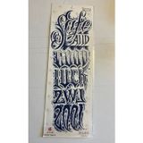 Airbrush Tattoo Gotik Yazı 3 Hafta Kalıcı Tam Kol Bacak Kaplama Yapıştırma Geçici Dövme 46 Cm