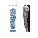 Airbrush Tattoo Gotik Yazılar 3 Hafta Kalıcı Tam Kol Bacak Kaplama Yapıştırma Geçici Dövme 46 Cm