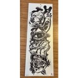 Airbrush Tattoo Göz Gemi 1 Hafta Kalıcı Tam Kol Bacak Yapıştırma Geçici Dövme 46 Cm