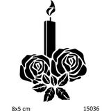 Airbrush Tattoo Gül ve Mum Yapışkanlı Stencil Süsleme ve Boyama Kalıbı