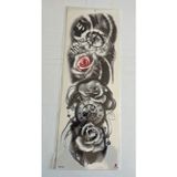 Airbrush Tattoo Gül Zamanı 1 Hafta Kalıcı Tam Kol Bacak Yapıştırma Geçici Dövme 46 Cm