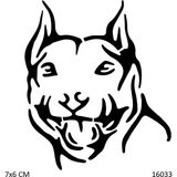 Airbrush Tattoo Gülen Köpek Yapışkanlı Stencil Süsleme ve Boyama Kalıbı