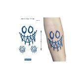 Airbrush Tattoo Gülen Surat Minimal Geçici Dövme, 11x8 cm, Mavi