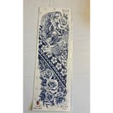 Airbrush Tattoo Güller 3 Hafta Kalıcı Tam Kol Bacak Kaplama Yapıştırma Geçici Dövme 46 Cm