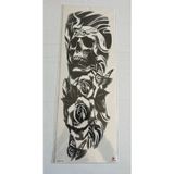 Airbrush Tattoo Güllü Kafa 1 Hafta Kalıcı Tam Kol Bacak Yapıştırma Geçici Dövme 46 Cm