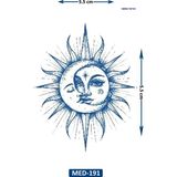 Airbrush Tattoo Güneş Ay Dostluğu 5 cm Minimal geçici Dövme Yarı Kalıcı Geçici Dövme