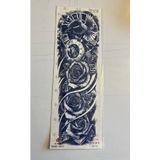 Airbrush Tattoo Güvercin Saat 3 Hafta Kalıcı Tam Kol Bacak Kaplama Yapıştırma Geçici Dövme 46 Cm
