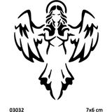 Airbrush Tattoo Haleli Melek Yapışkanlı Stencil Süsleme ve Boyama Kalıbı Stencil Kalıp