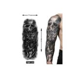 Airbrush Tattoo Hayalet 1 Hafta Kalıcı Tam Kol Kaplama Bacak Yapıştırma Geçici Dövme 46 Cm