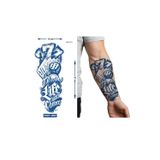Airbrush Tattoo Hayata Zar Yarım Kol Bacak Dövmesi 21x15 cm