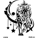 Airbrush Tattoo Hilal Kurt Yapışkanlı Stencil Süsleme ve Boyama Kalıbı Stencil Kalıp